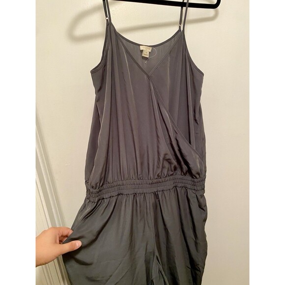 J. CREW Jumpsuit Grey Satin Sz 10 Office Cocktail Professional Girl Boss Party - Picture 2 of 8